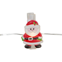 7' Battery Operated 15L Santa, Snowman & Christmas Tree Fairy Clip Lights In PDQ