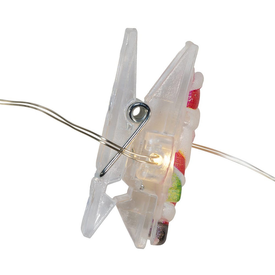 7' Battery Operated 15L Santa, Snowman & Christmas Tree Fairy Clip Lights In PDQ