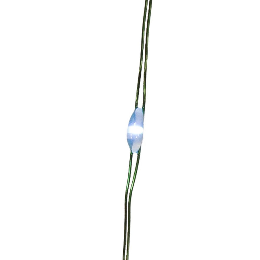 8' Battery Operated 25L Cool White Fairy LED Green Wire Light Set In PDQ