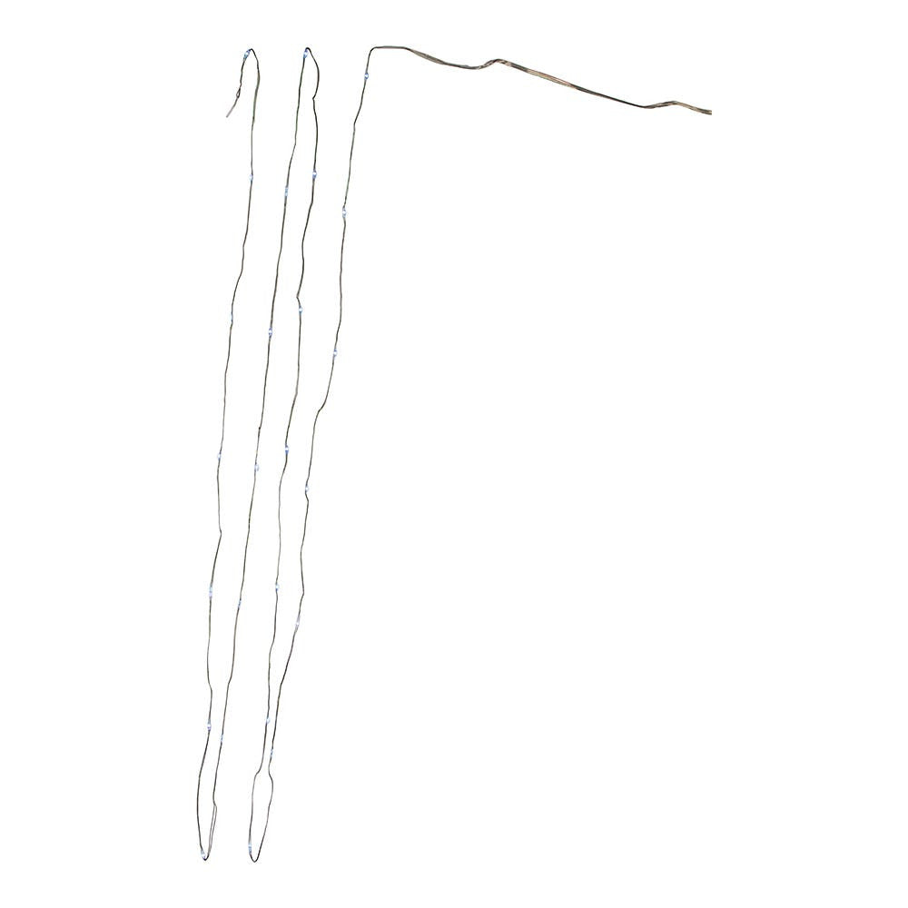 8' Battery Operated 25L Cool White Fairy LED Green Wire Light Set In PDQ