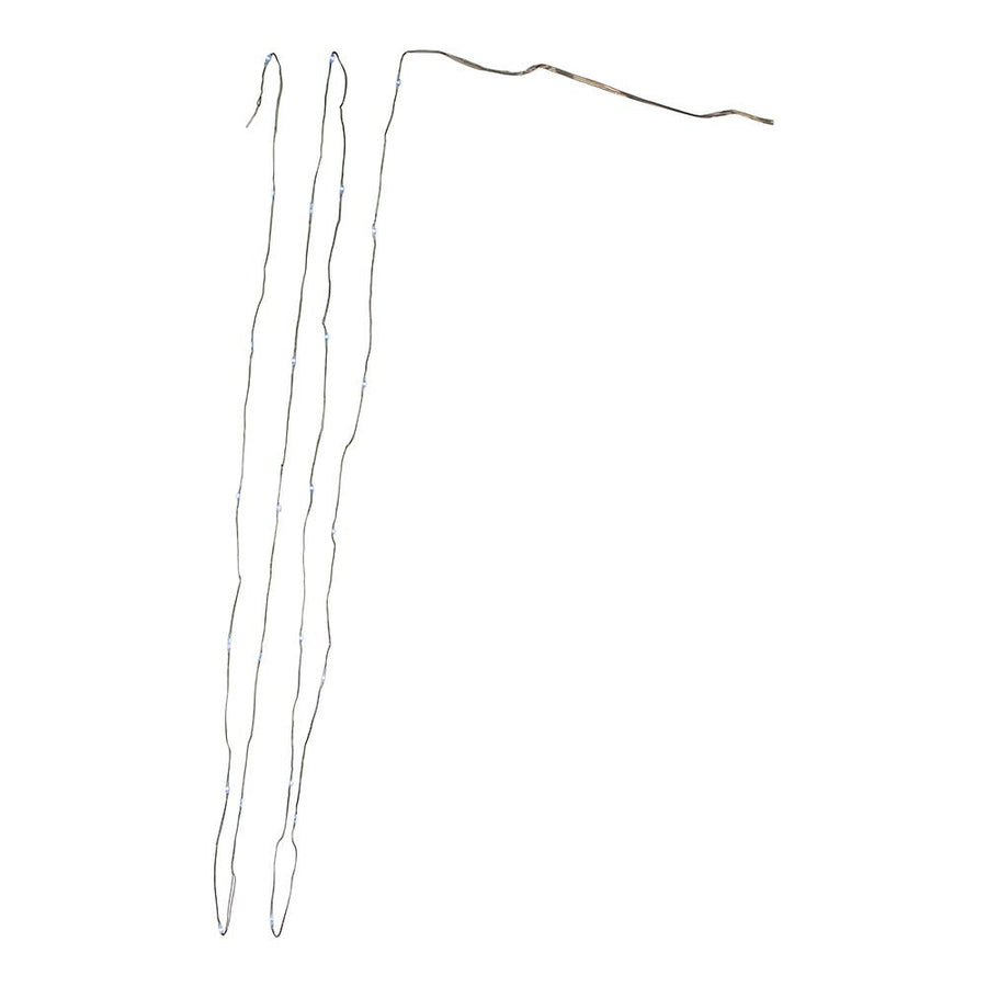 8' Battery Operated 25L Cool White Fairy LED Green Wire Light Set In PDQ
