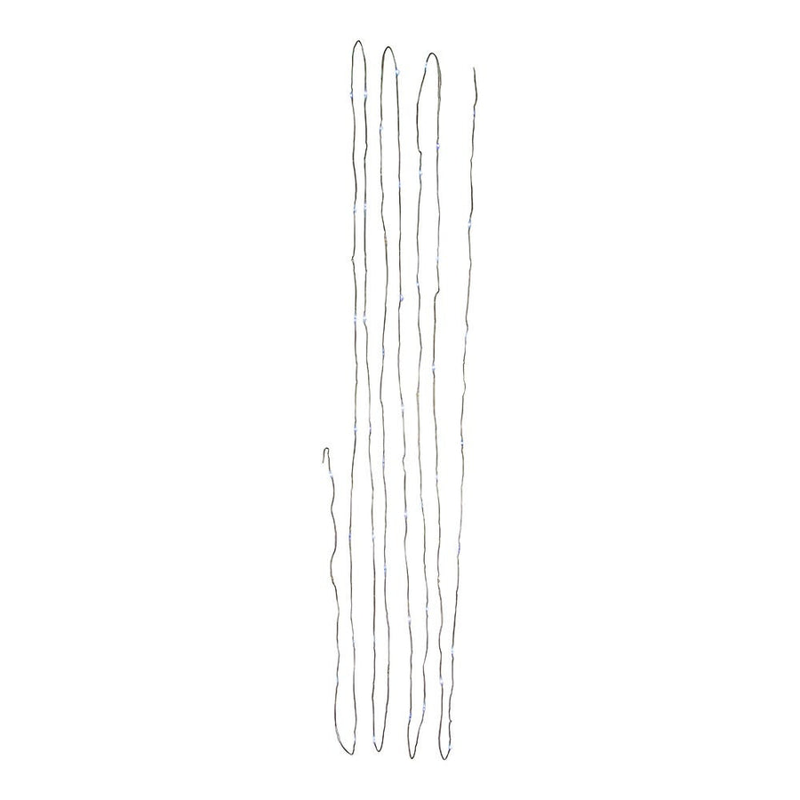 16.3' Battery Operated 50L Cool White Soft Twinkle Fairy LED Green Wire Light Set In PDQ