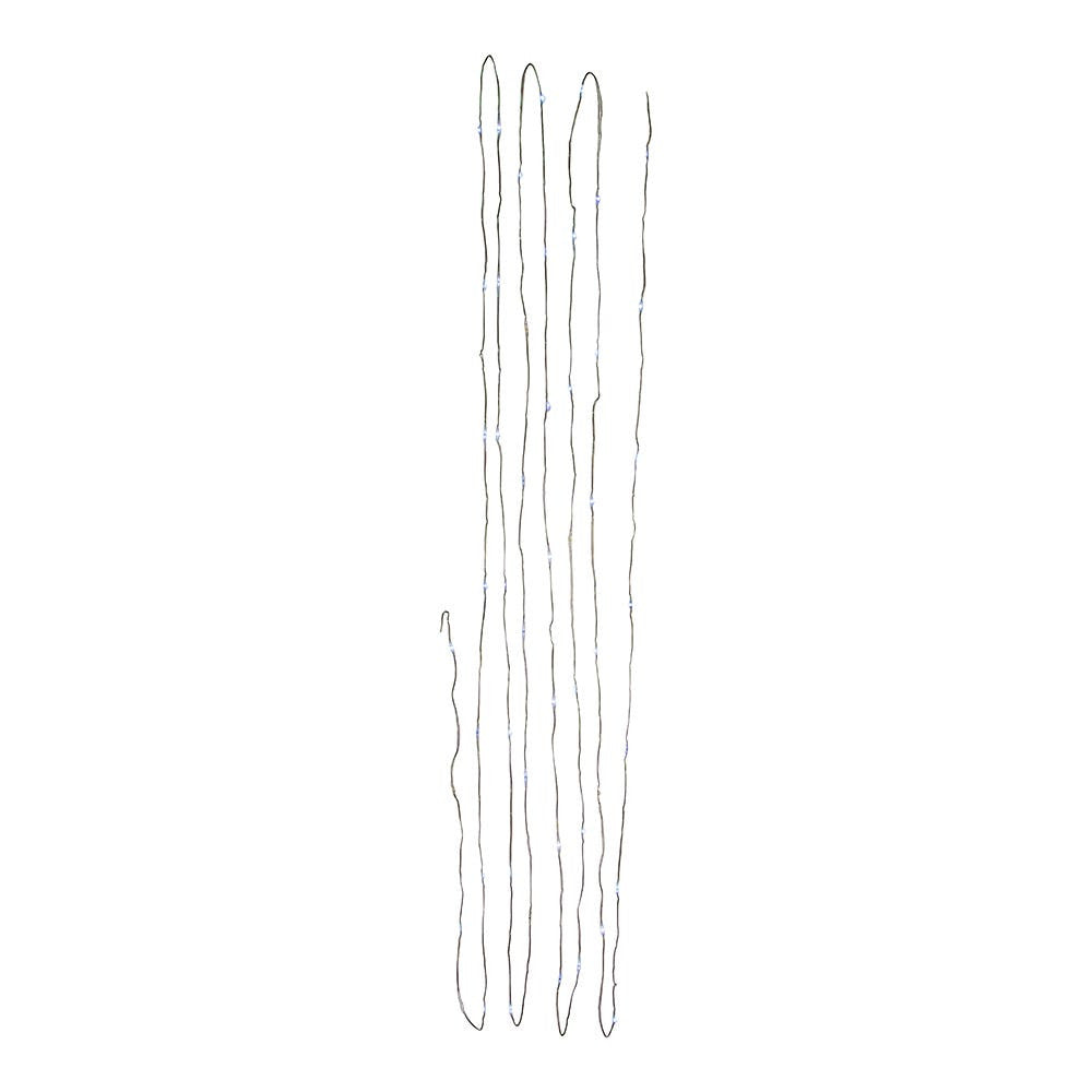 16.3' Battery Operated 50L Cool White Soft Twinkle Fairy LED Green Wire Light Set In PDQ