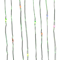 16.3' Battery Operated 50L Color Changing RGB Fairy LED Green Wire Light Set In PDQ