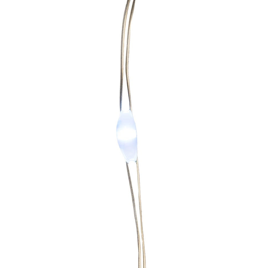 16.3' Battery Operated 50L Cool White Soft Twinkle Fairy LED Silver Wire Light Set In PDQ