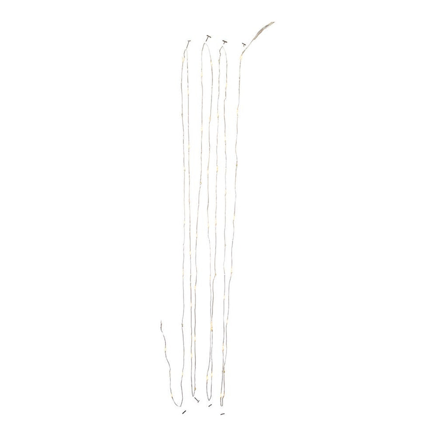 16.3' Battery Operated 50L Warm White Soft Twinkle Fairy LED Silver Wire Light Set In PDQ