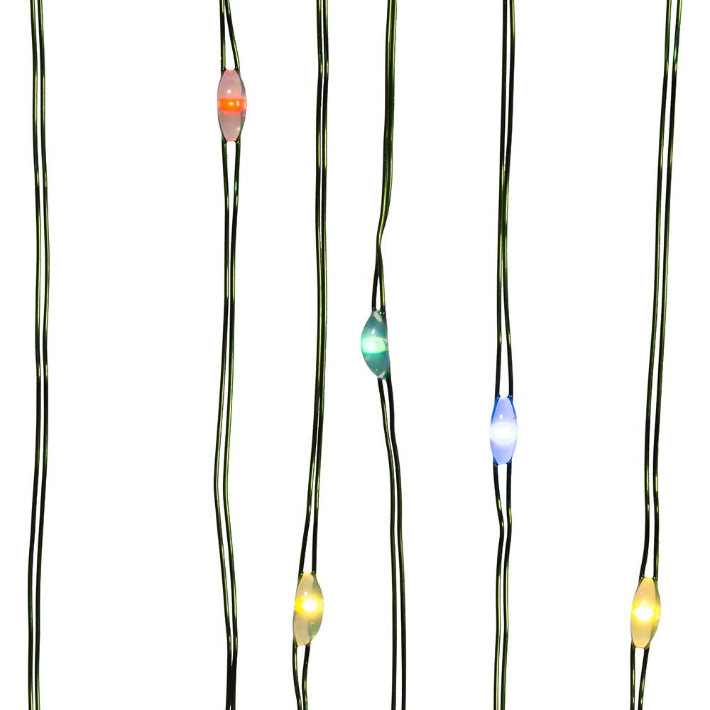 33' Battery Operated 100L Multicolor Fairy LED Green Wire Light Set In PDQ