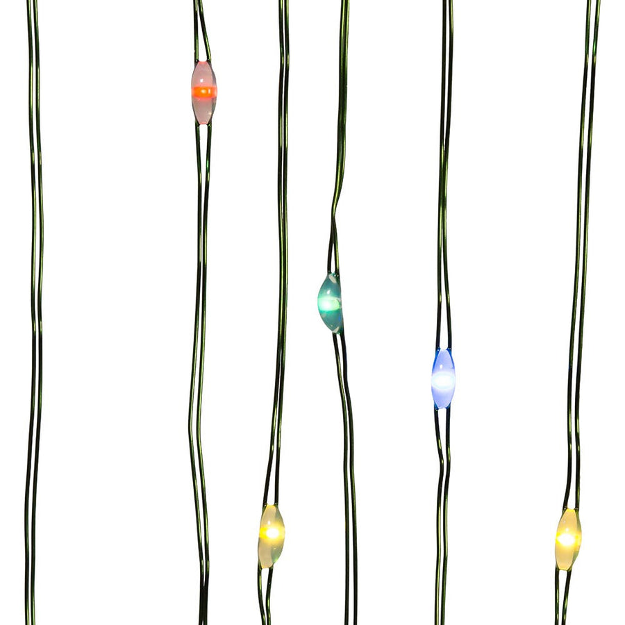 33' Battery Operated 100L Multicolor Fairy LED Green Wire Light Set In PDQ
