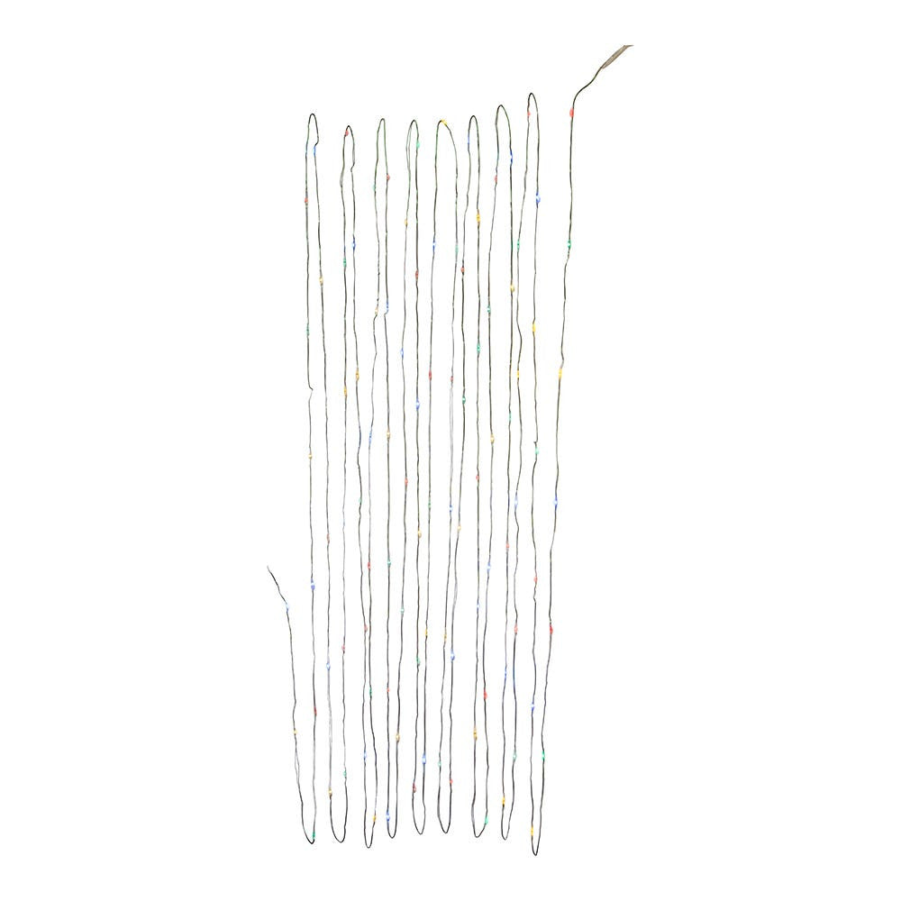 33' Battery Operated 100L Multicolor Fairy LED Green Wire Light Set In PDQ