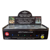 33' Battery Operated 100L Multicolor Fairy LED Green Wire Light Set In PDQ