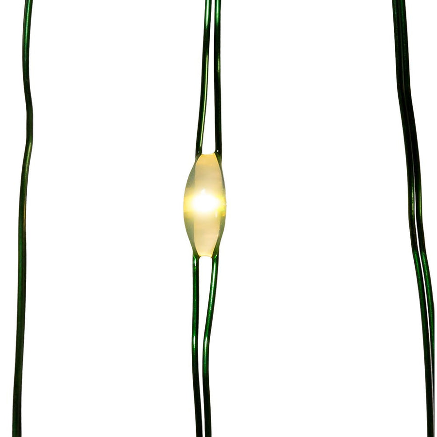 33' Battery Operated 100L Warm White Fairy LED Green Wire Light Set In PDQ