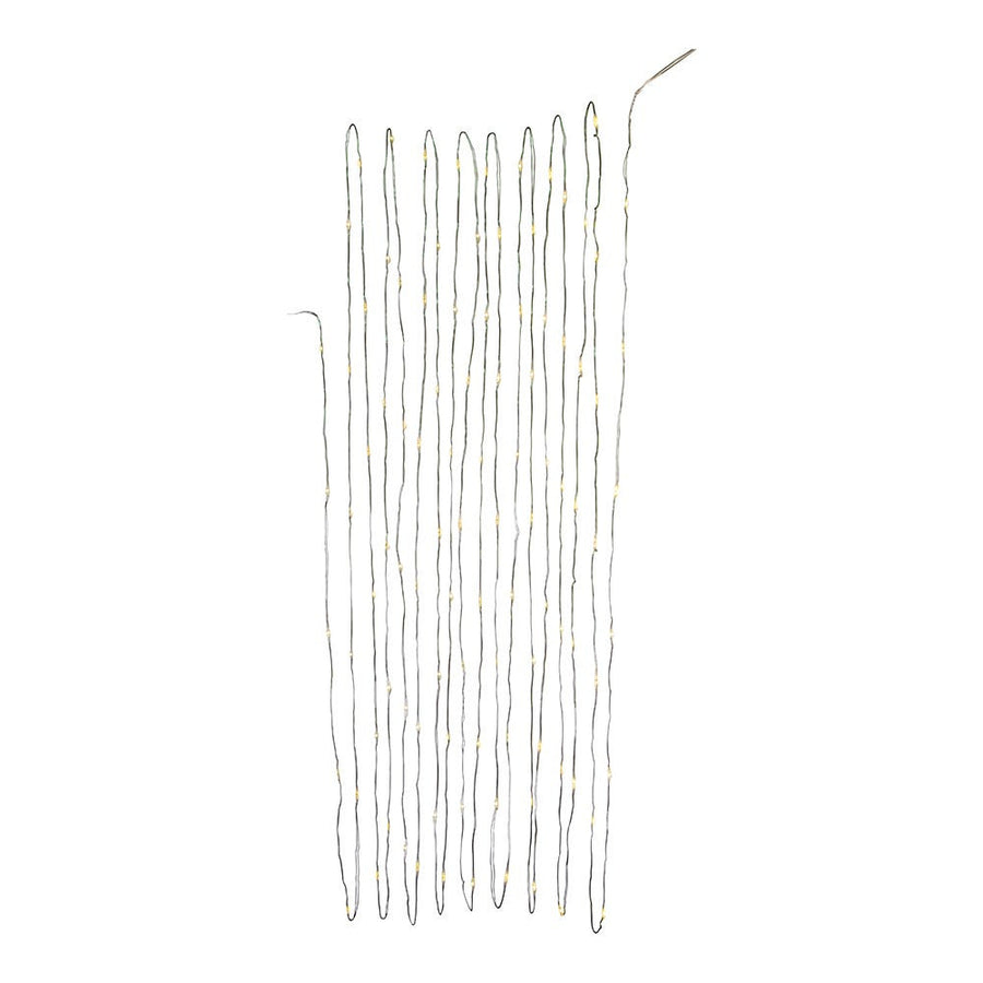 33' Battery Operated 100L Warm White Fairy LED Green Wire Light Set In PDQ