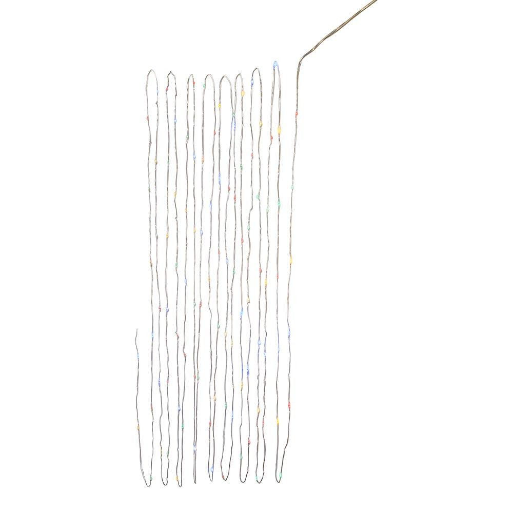 33' Battery Operated 100L Multicolor Fairy LED Silver Wire Light Set In PDQ