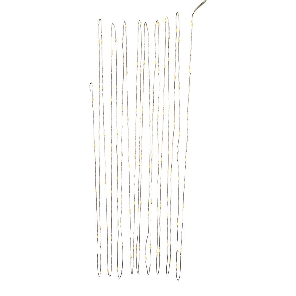 33' Battery Operated 100L Warm White Fairy LED Silver Wire Light Set In PDQ