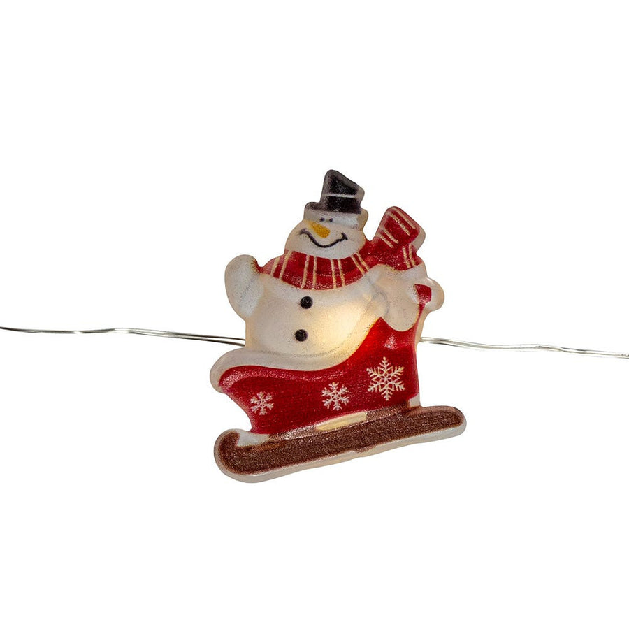 7' Battery Operated 15L Warm White Fairy LED Santa, Snowman & Truck Lights In PDQ