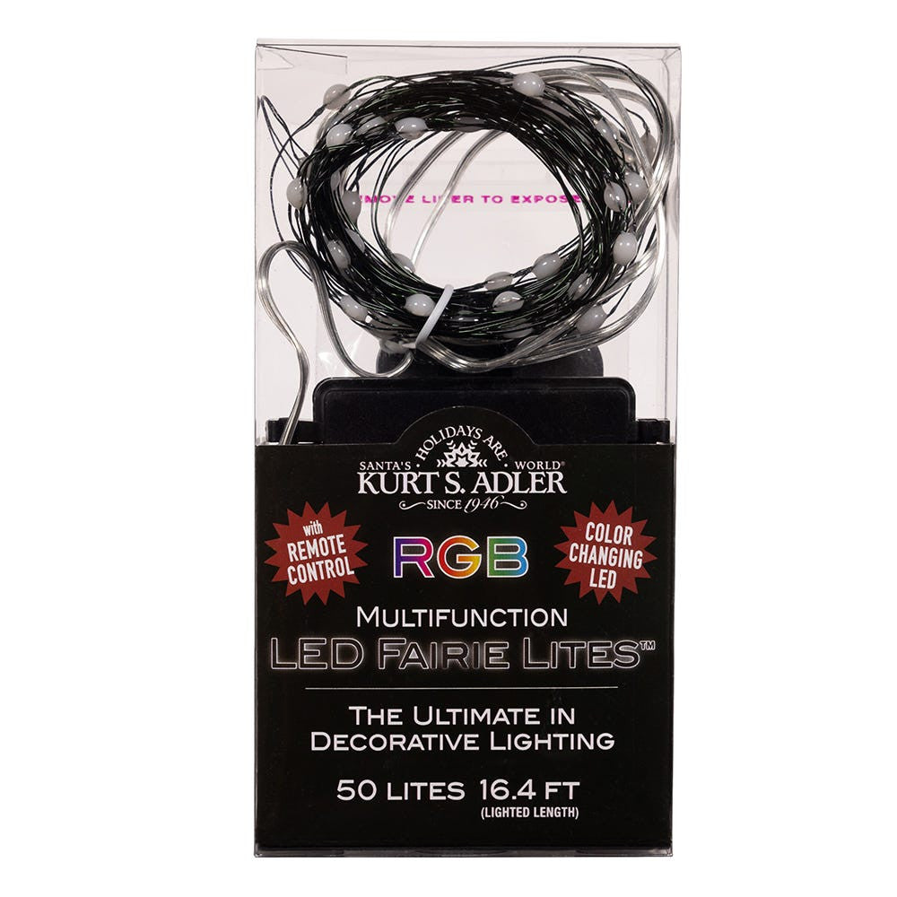 16.4' Battery Operated 50L Multifunction RGB Fairy LED + Remote In PDQ