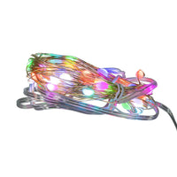 16.4' Battery Operated 50L Multifunction RGB Fairy LED Silver Wire Light Set + Remote In PDQ