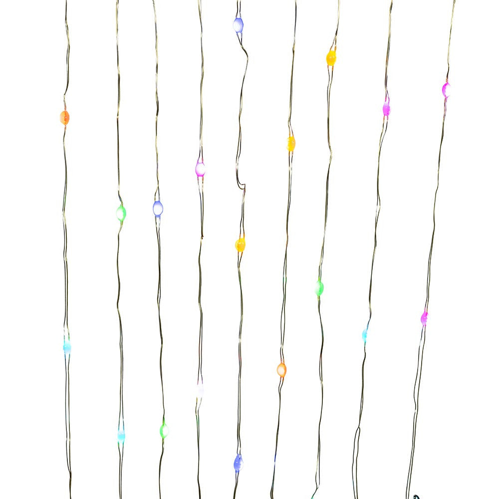 16.4' Battery Operated 50L Multifunction RGB Fairy LED Silver Wire Light Set + Remote In PDQ
