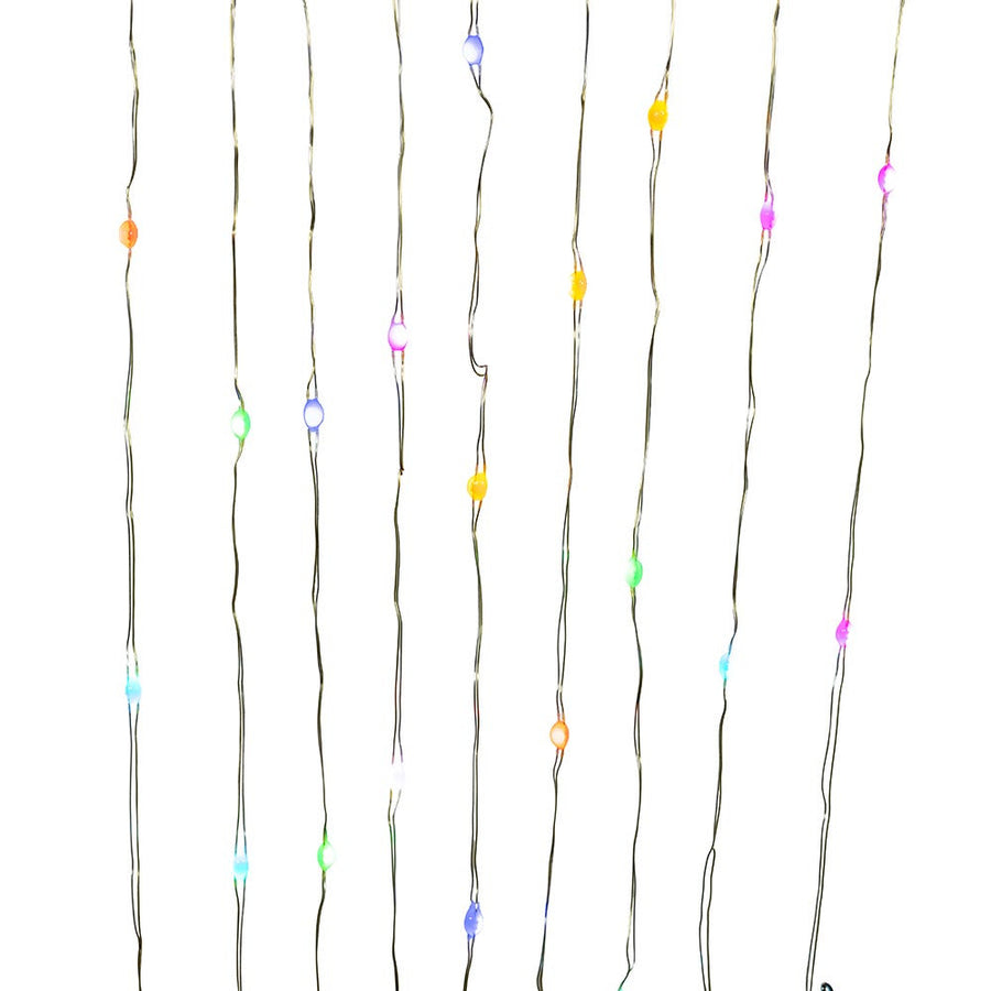 16.4' Battery Operated 50L Multifunction RGB Fairy LED Silver Wire Light Set + Remote In PDQ