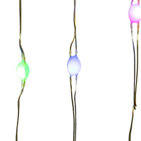 16.4' Battery Operated 50L Multifunction RGB Fairy LED Silver Wire Light Set + Remote In PDQ