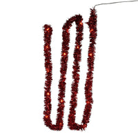6.3' Battery Operated 20L Red & Gold Superbright LED Tinsel Garland In PDQ