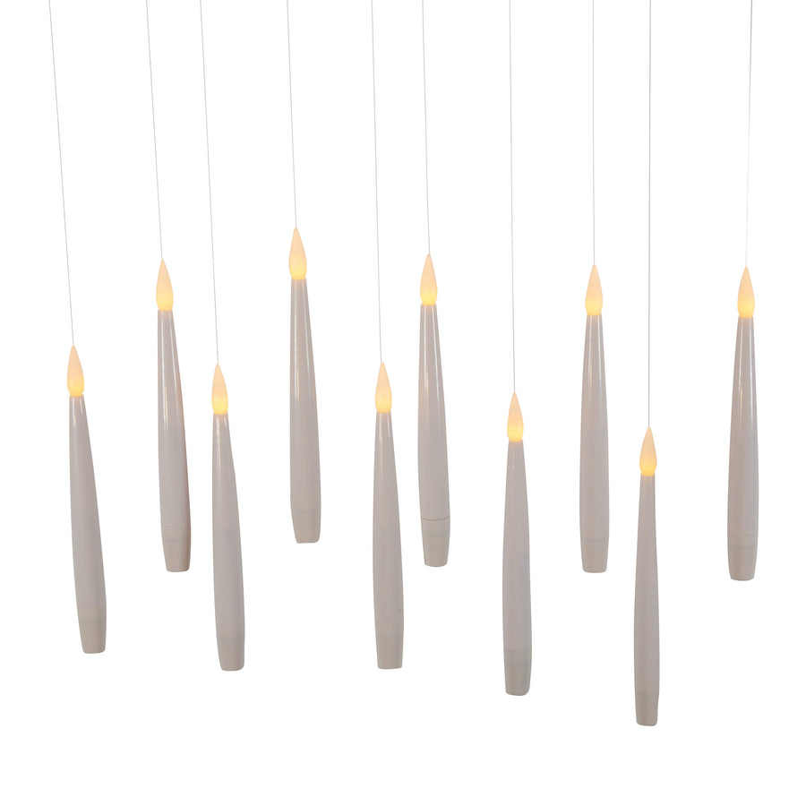 6" 10-Piece Battery-Operated Floating Candle String Ornament