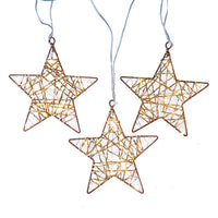 9' Battery Operated 80L Warm White Fairy LED Gold Star Light Set