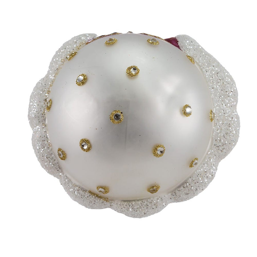 Bellissimo Glass Snowman With Top Hat Ornament
