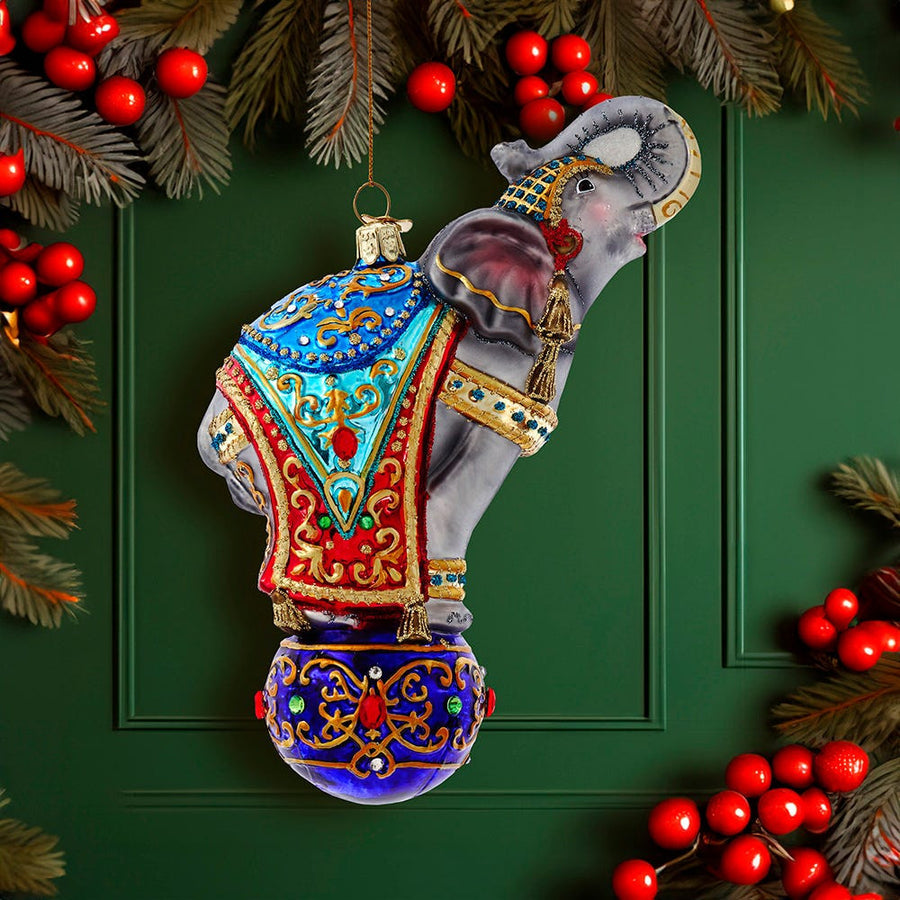 Bellissimo Glass Elephant Ornament