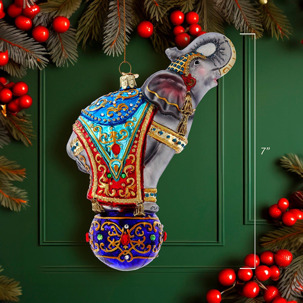Bellissimo Glass Elephant Ornament