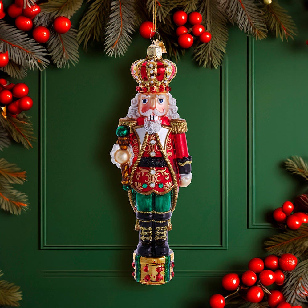 Bellissimo Glass King Nutcracker Ornament