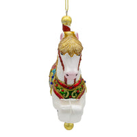 Bellissimo Glass Carousel Horse Ornament