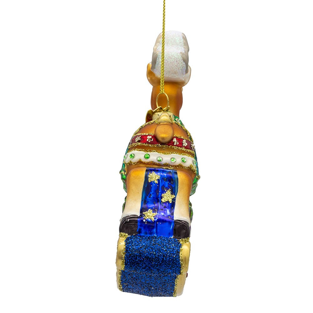 Bellissimo Glass Rocking Deer Ornament