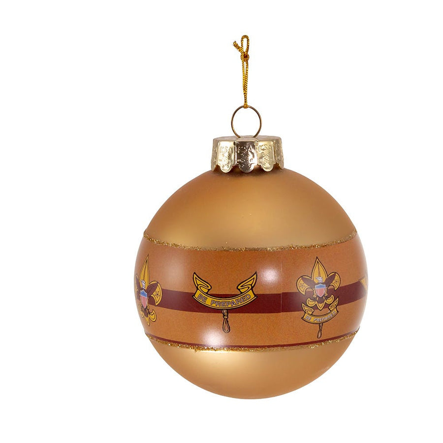 Boy Scouts Of America "The Path To Eagle" Gold Glass Ball Ornament