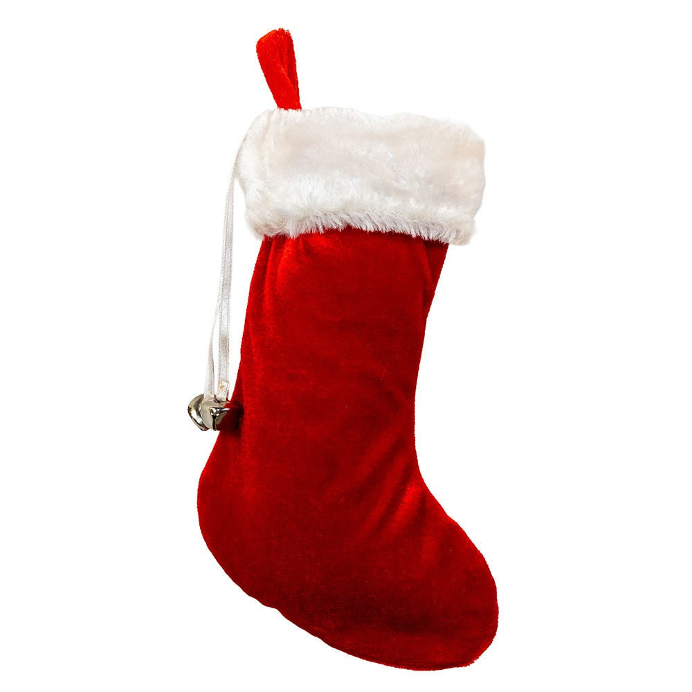 Red Velvet Stocking With White Fur Cuff