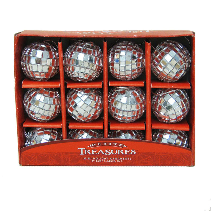 1.25“ Petite Treasures Mirrored Disco Ball Glass Ornaments