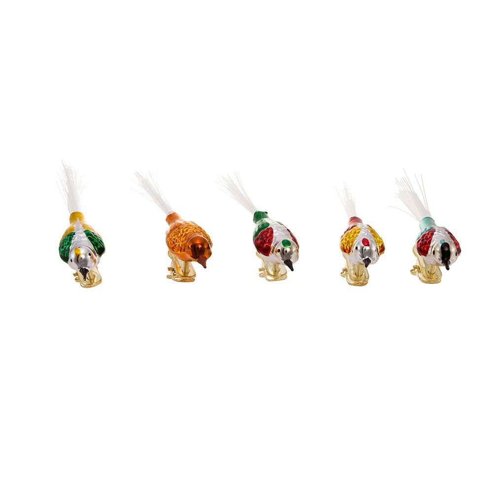 Early Years Glass Bird Clip-On Ornaments