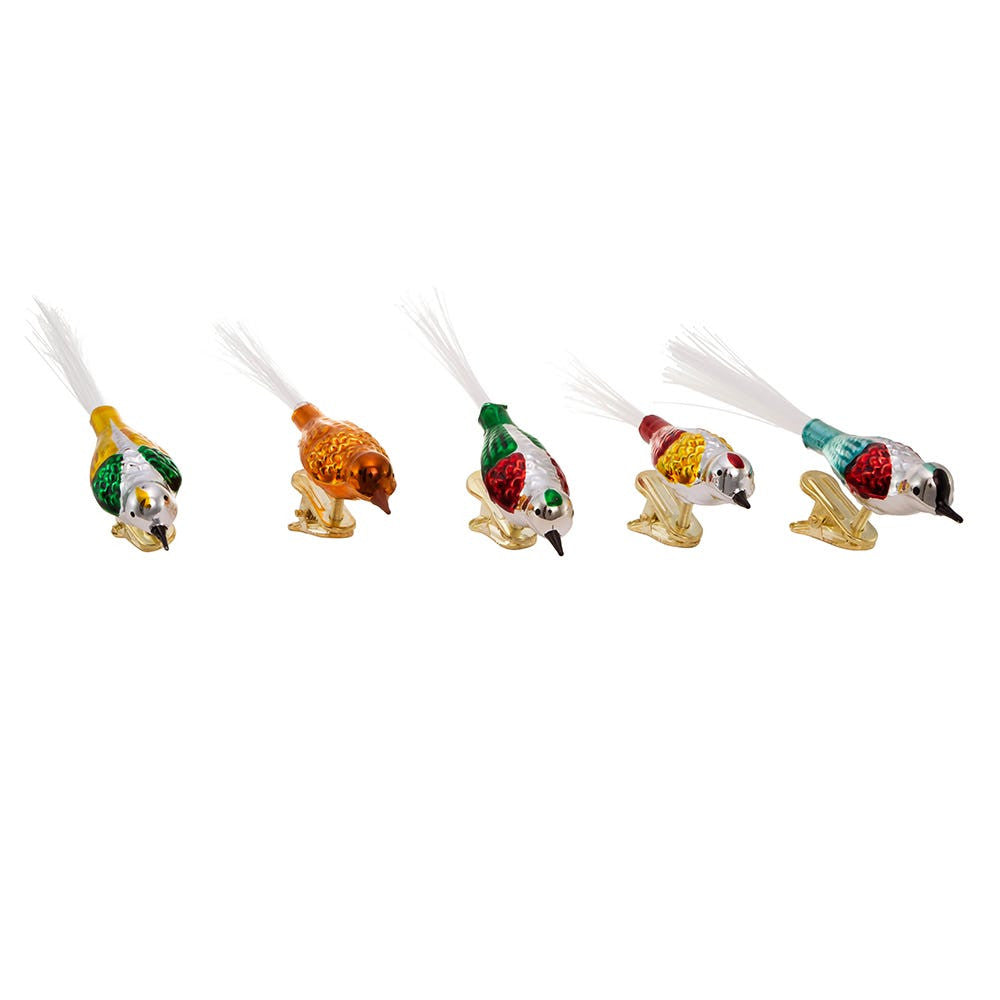 Early Years Glass Bird Clip-On Ornaments