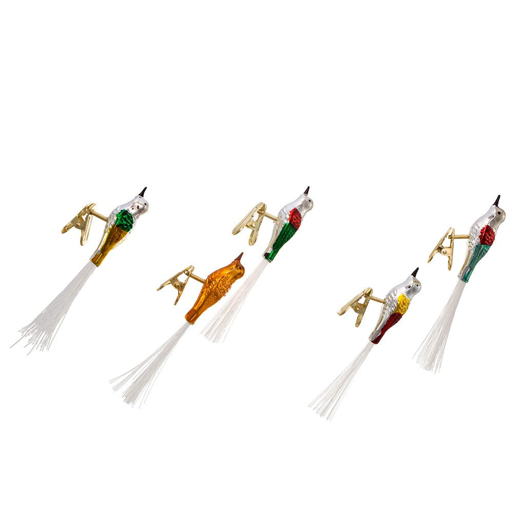 Early Years Glass Bird Clip-On Ornaments