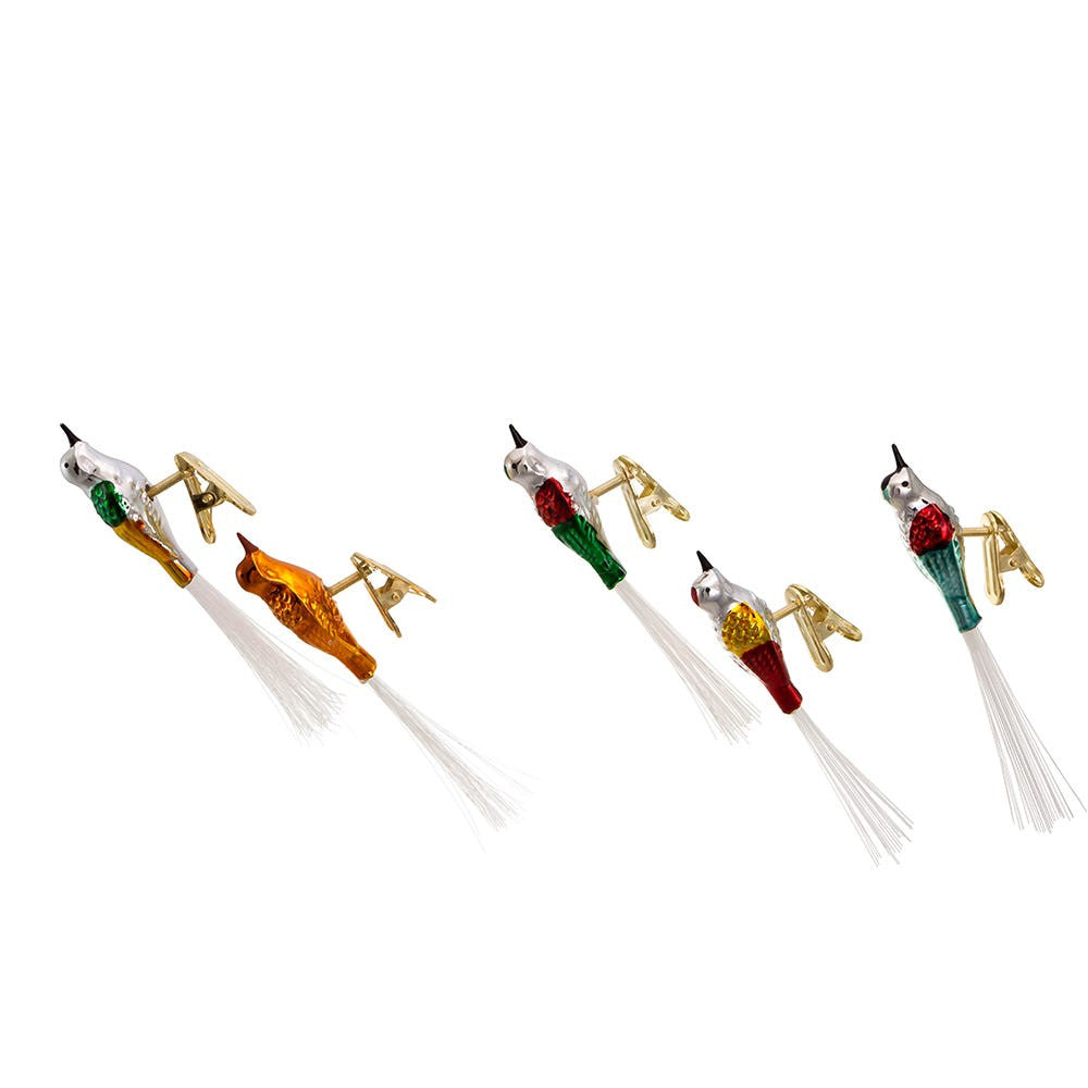 Early Years Glass Bird Clip-On Ornaments