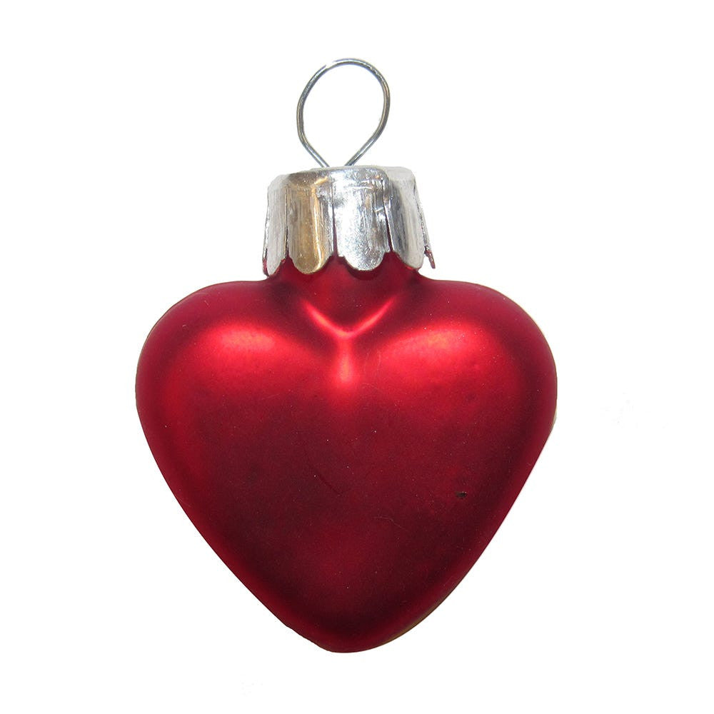 Petite Treasures Red Heart Glass Ornaments