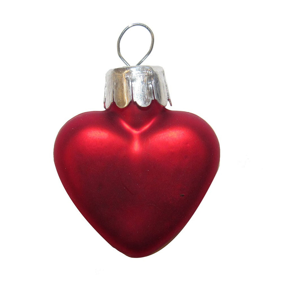 Petite Treasures Red Heart Glass Ornaments