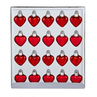 Petite Treasures Red Heart Glass Ornaments