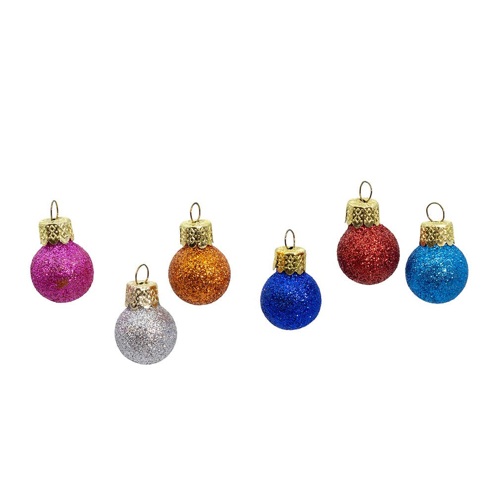 20MM Miniature Glitter Glass Ball Ornaments