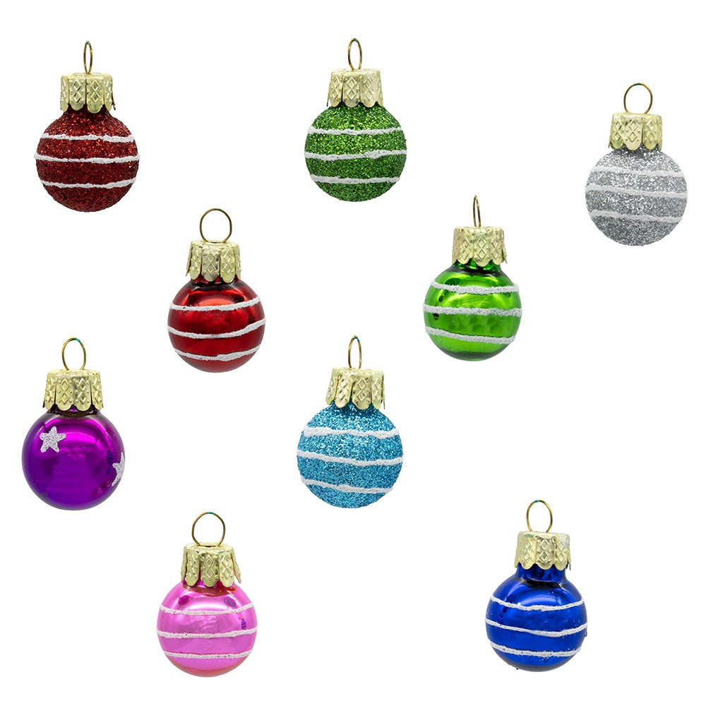 Miniature Decorated Glass Ball Ornaments