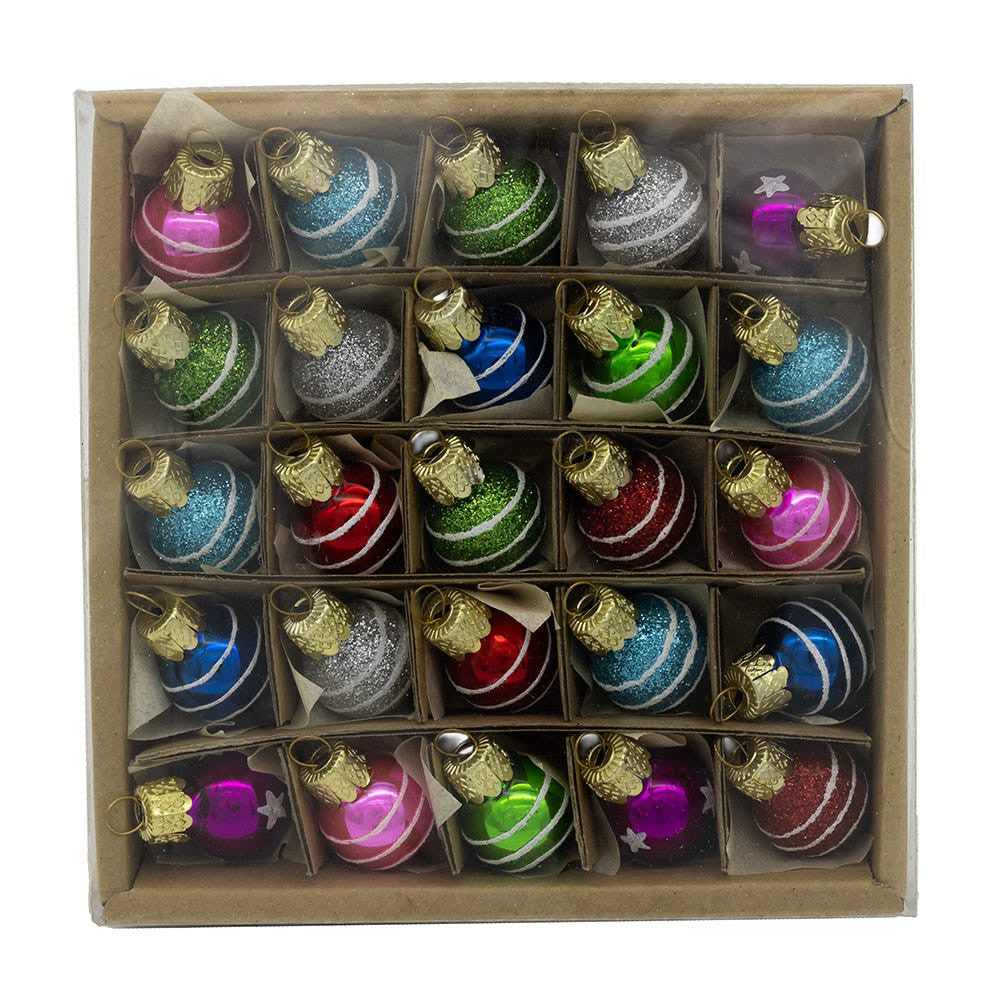 Miniature Decorated Glass Ball Ornaments