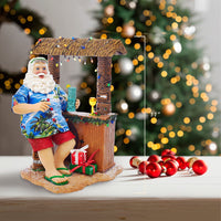11“ Fabriché™ Beach Santa Sitting At Tiki Bar