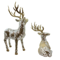 Shiny Gold Standing & Lying Deer Table Pieces