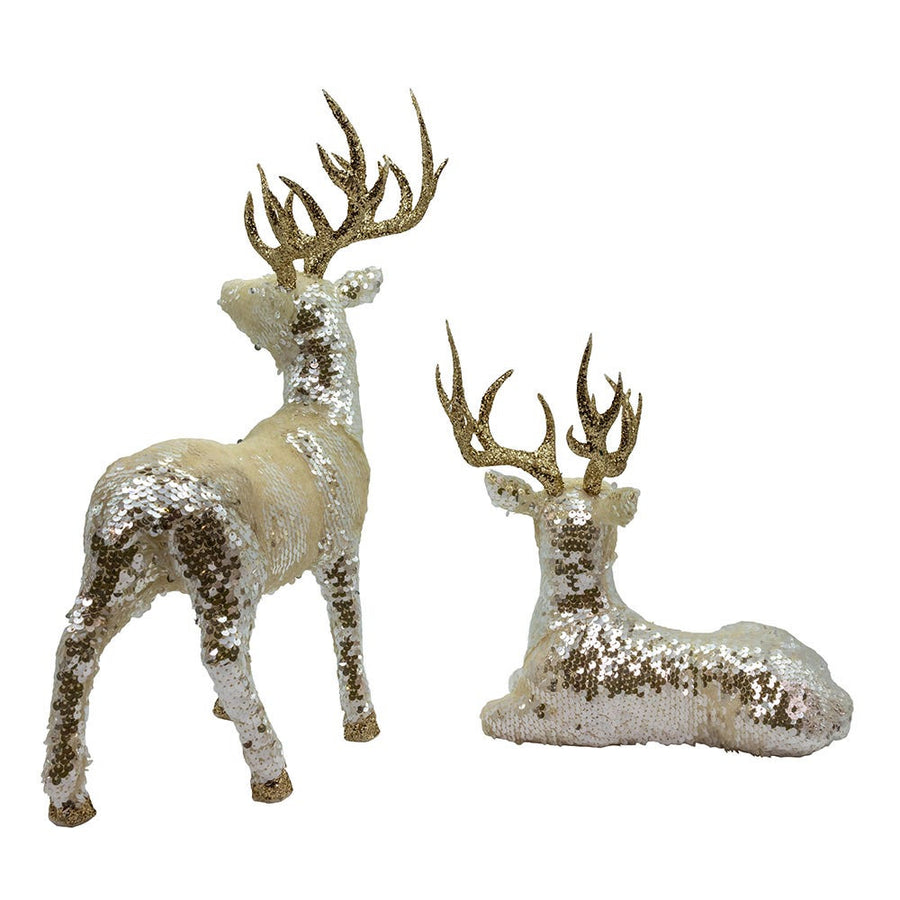 Shiny Gold Standing & Lying Deer Table Pieces