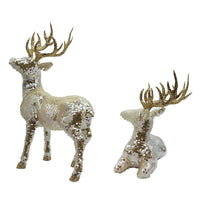 Shiny Gold Standing & Lying Deer Table Pieces